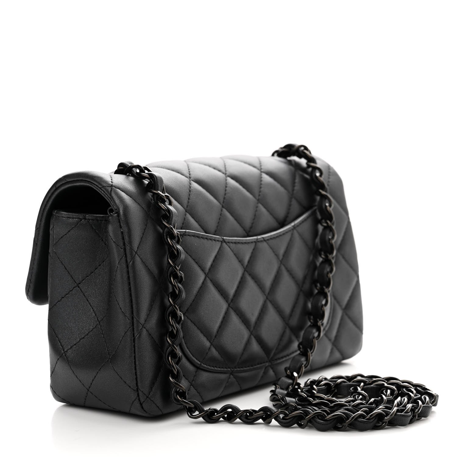 Chanel Lambskin Quilted Mini Rectangular Flap So Black 3 of 11