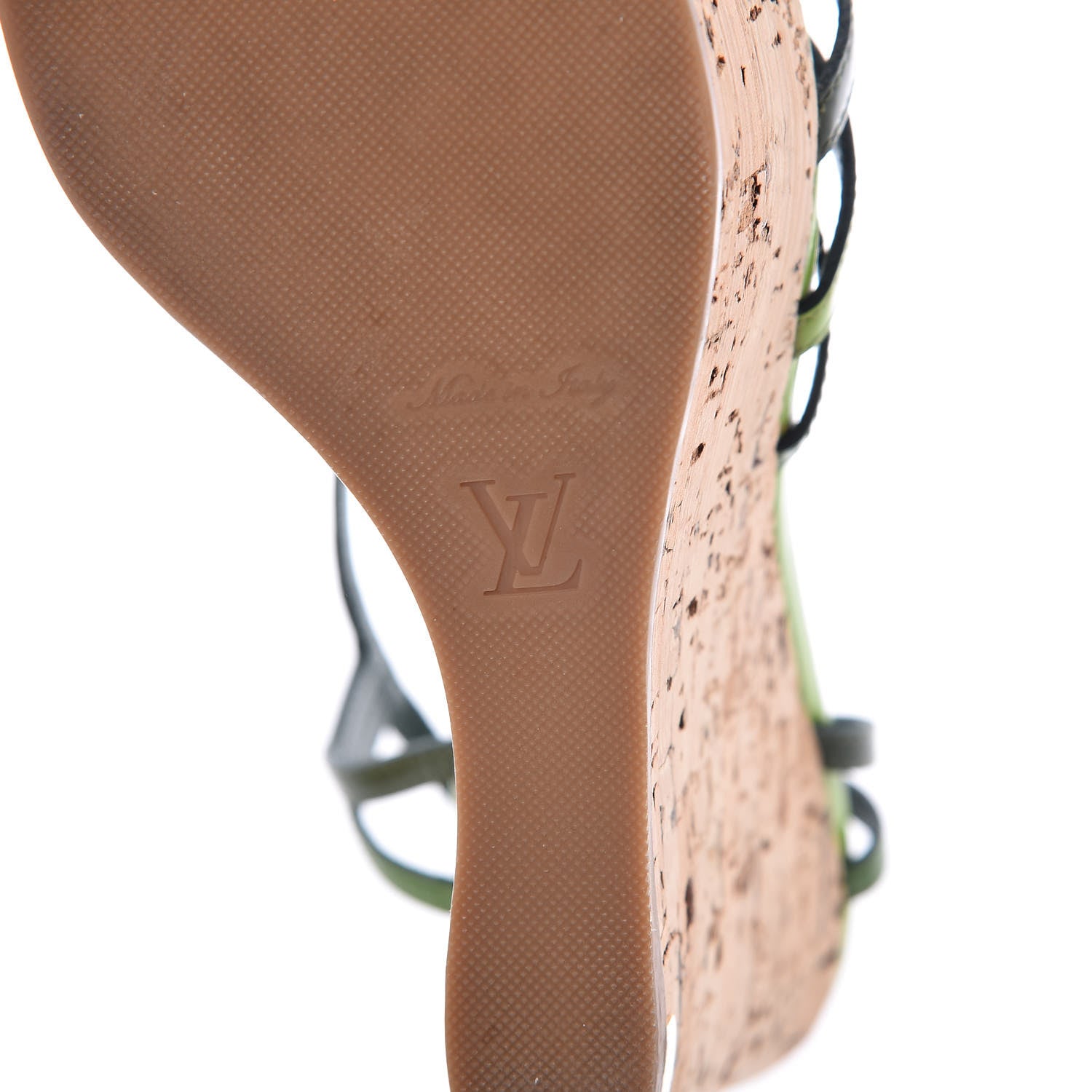 Louis Vuitton Patent Cork Summertime Wedges 36.5 Green 6 of 7