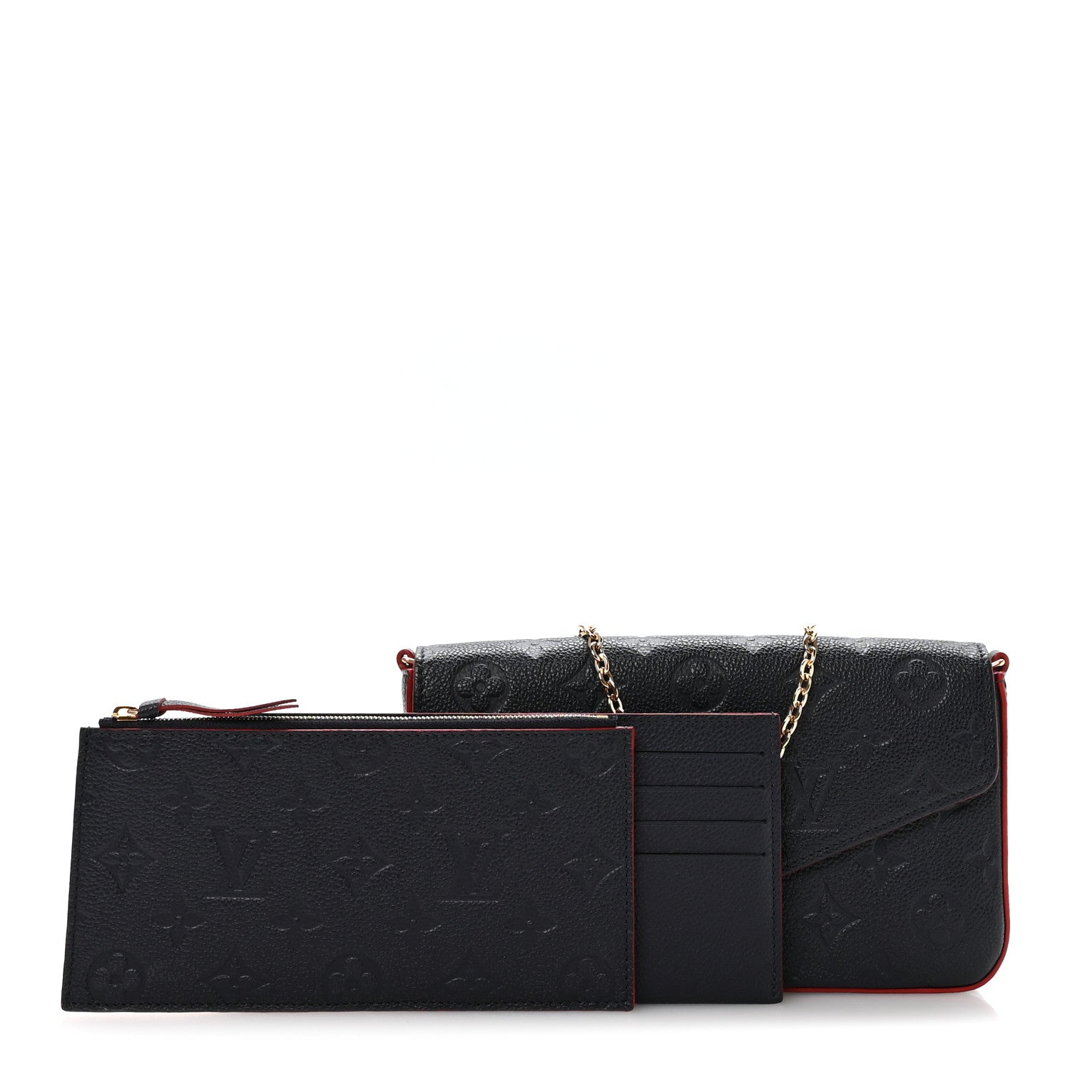 Louis Vuitton Empreinte Pochette Felicie Chain Wallet Marine Rouge 3 of 11