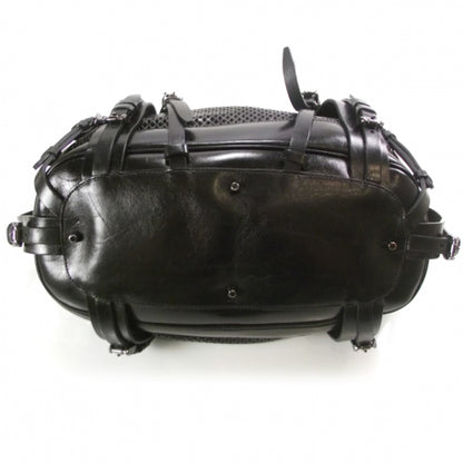 Burberry Perforated Leather Belted Bag Black 4 of 10