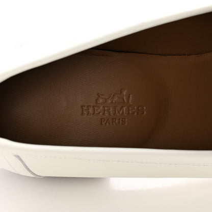Hermes Calfskin Womens Royal Loafers 38 White 7 of 13