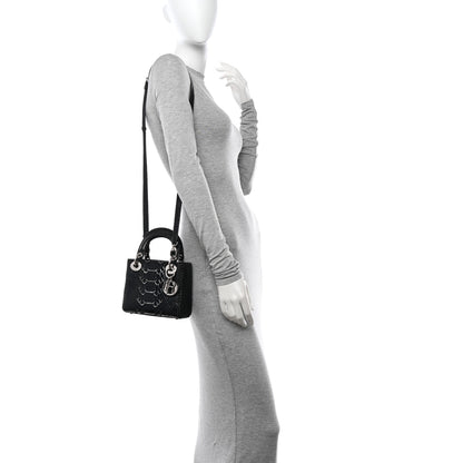Christian Dior Snakeskin Mini Lady Dior Black 2 of 9