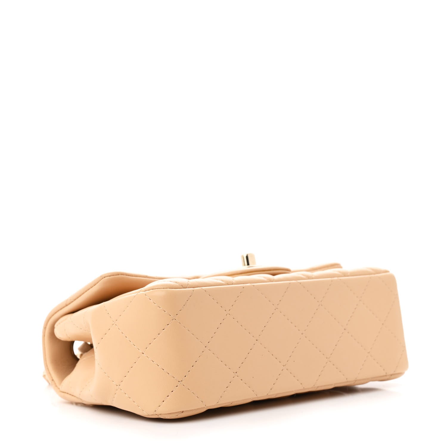 Chanel Lambskin Quilted Mini Rectangular Flap Beige 4 of 10