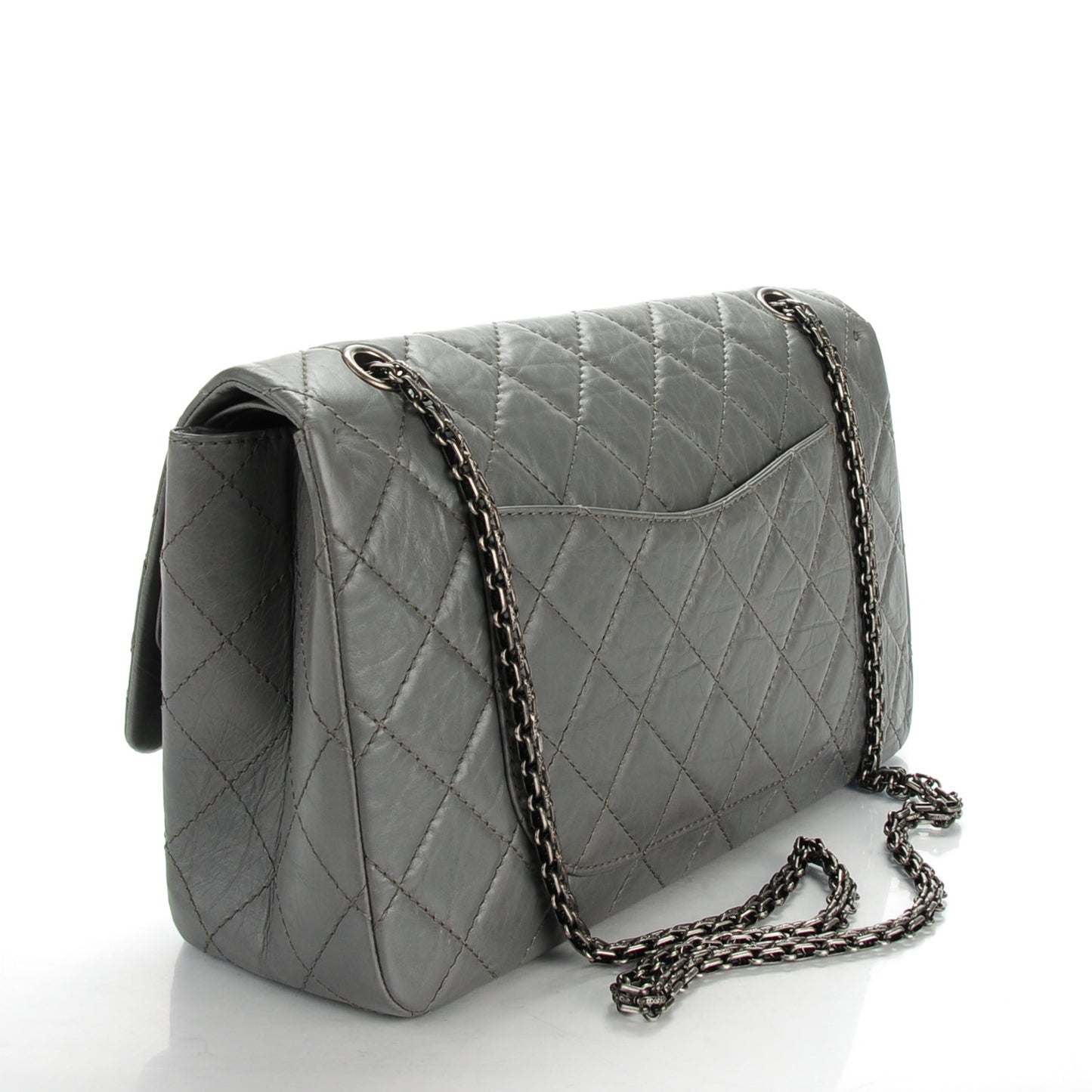 Aged Calfskin Quilted 2.55 Reissue 227 Flap Grey