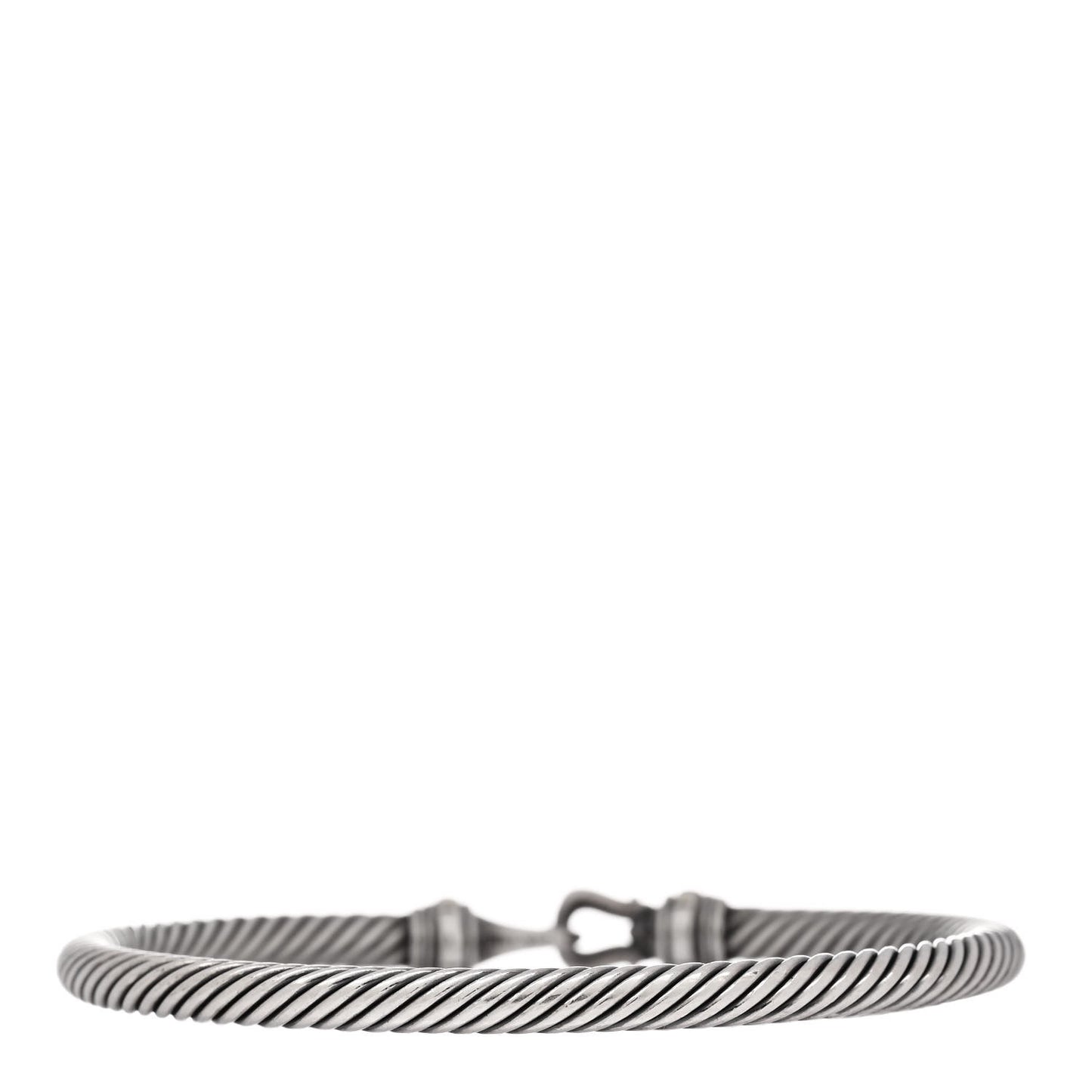 Sterling Silver 14K Yellow Gold 4mm Cable Classic Buckle Bracelet