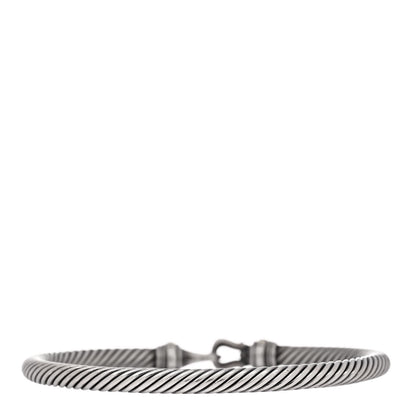 David Yurman Sterling Silver 14K Yellow Gold 4mm Cable Classic Buckle Bracelet 2 of 3