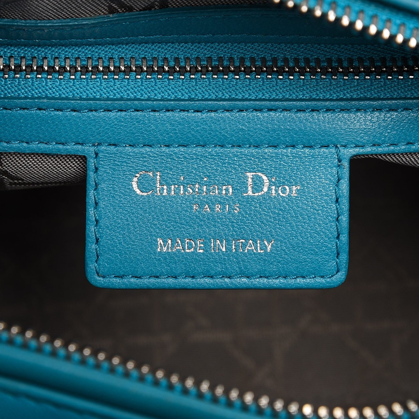 Lambskin Cannage Medium Lady Dior Turquoise