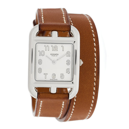 Hermes Stainless Steel Barenia 23mm Cape Cod Double Tour Quartz Watch Fauve 1 of 4