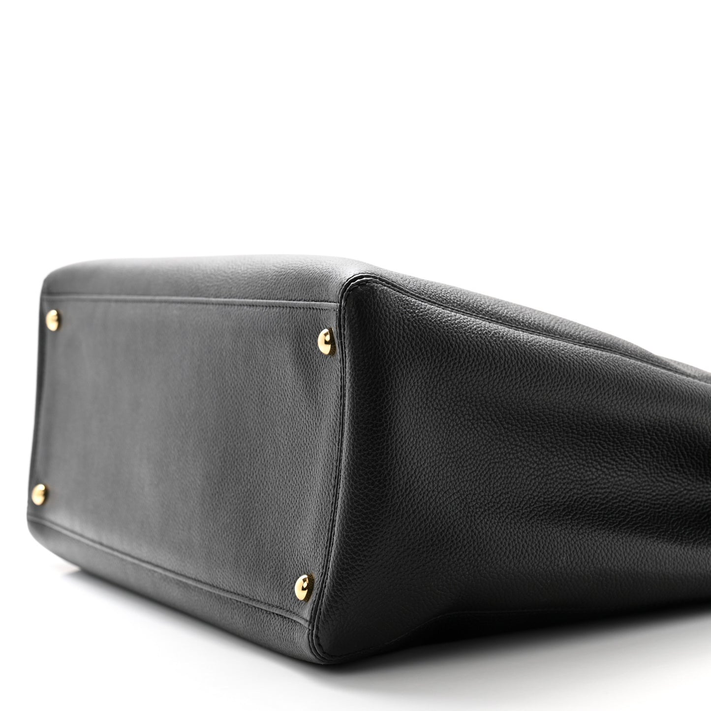 Calfskin Cerf Executive Shopper Tote Black