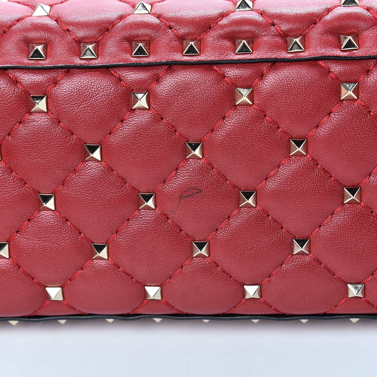 Valentino Garavani Lambskin Large Rockstud Spike Shoulder Bag Red 12 of 12