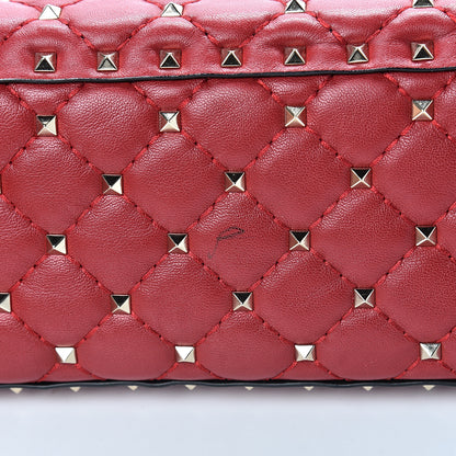 Valentino Garavani Lambskin Large Rockstud Spike Shoulder Bag Red 12 of 12