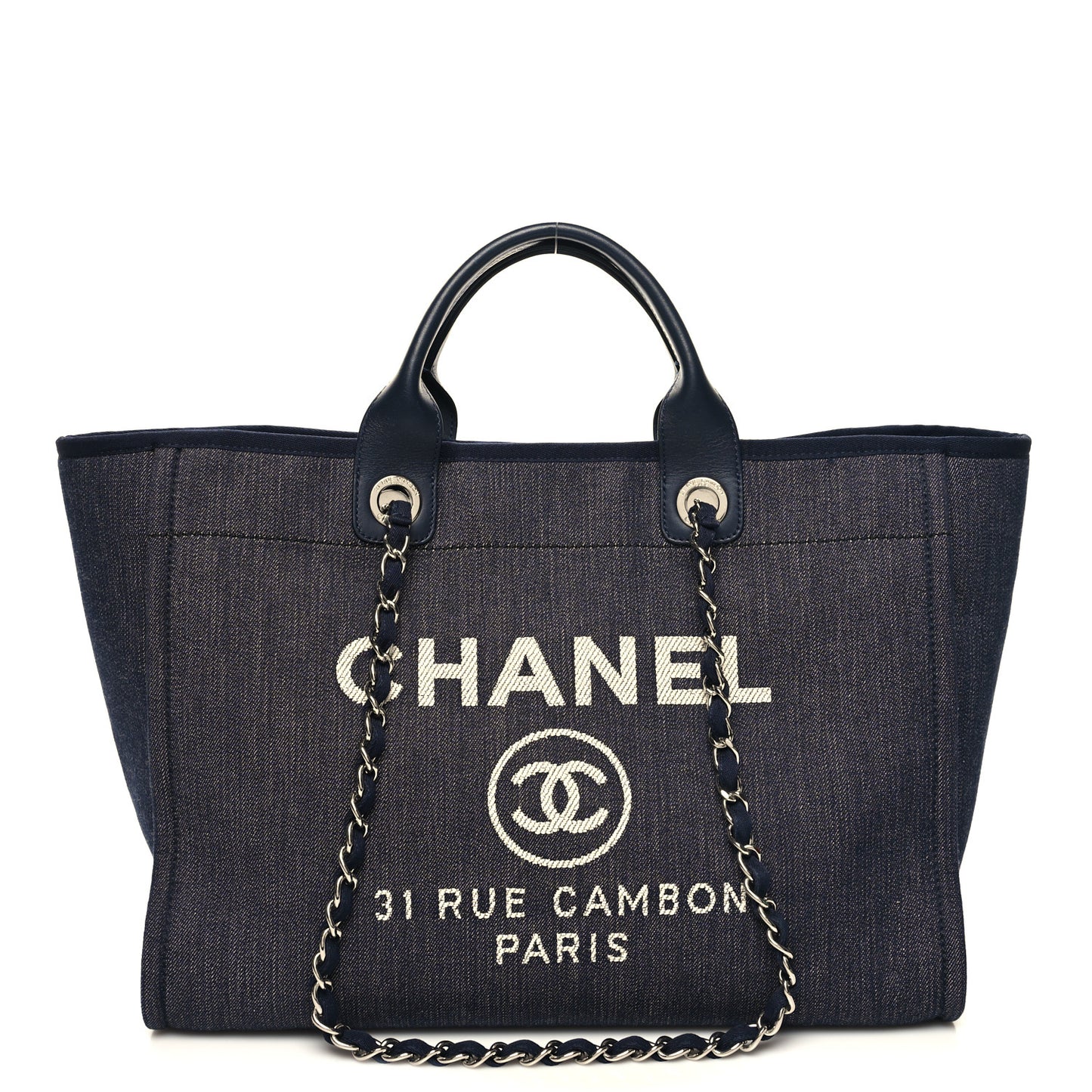 Denim Medium Deauville Tote Dark Blue