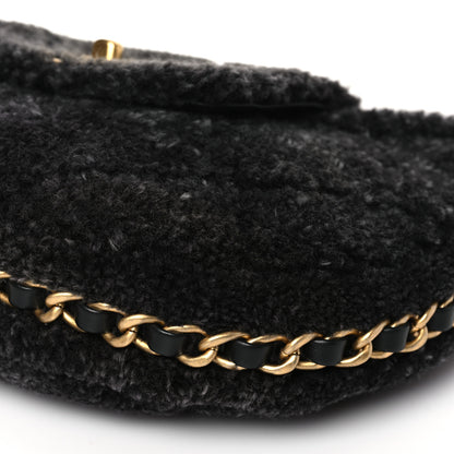 Chanel Shearling Quilted Hobo Black 9 of 9