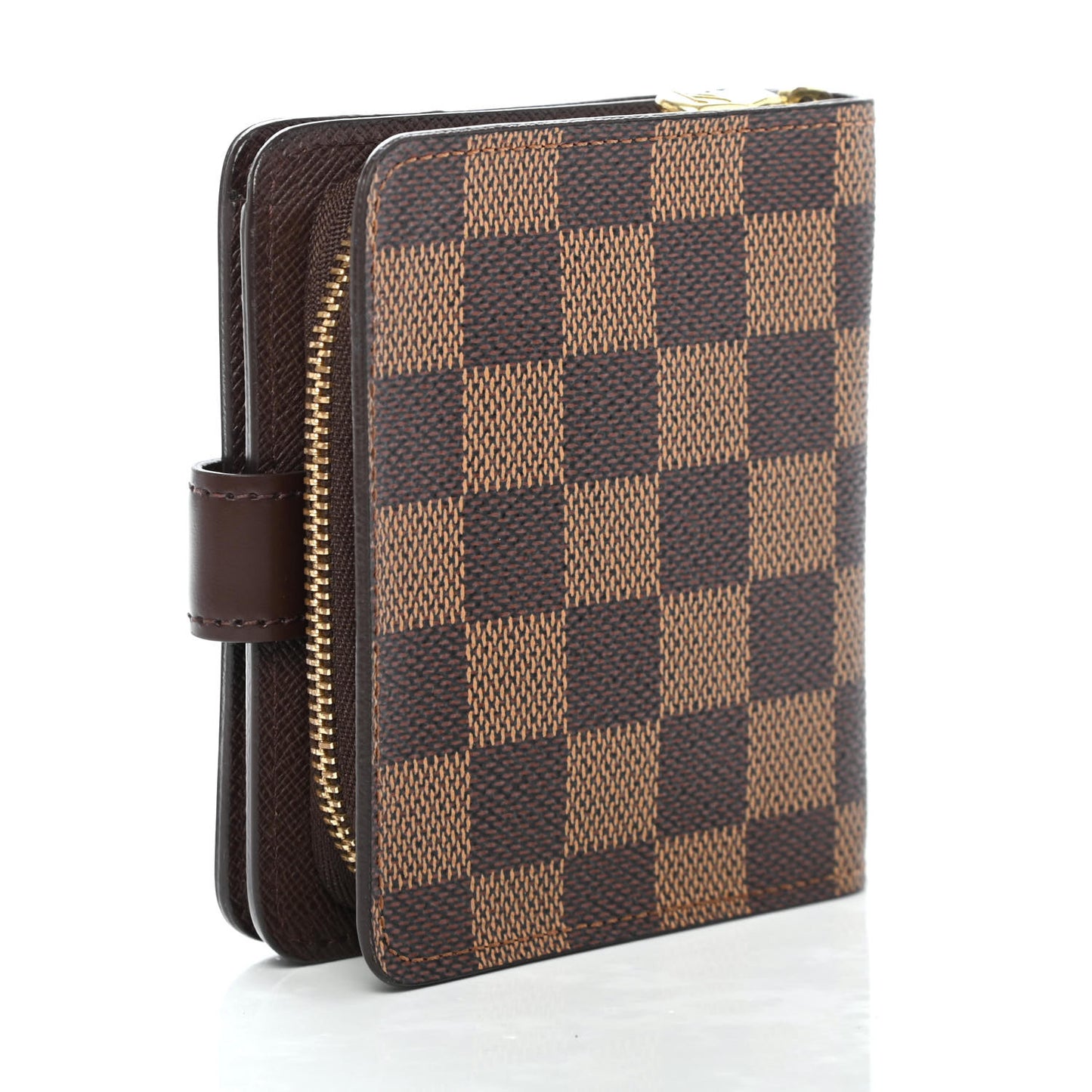 Damier Ebene Zippe Zipped Compact Wallet