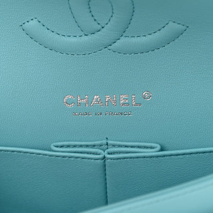 Chanel Lambskin Quilted Medium Double Flap Light Blue 6 of 12