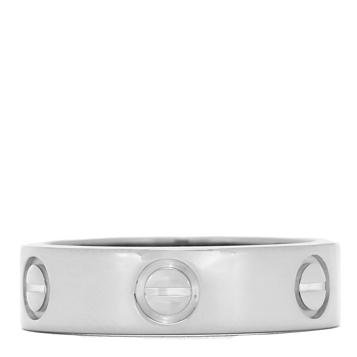 Cartier 18K White Gold 5.5mm LOVE Ring 55 7.25 1 of 4