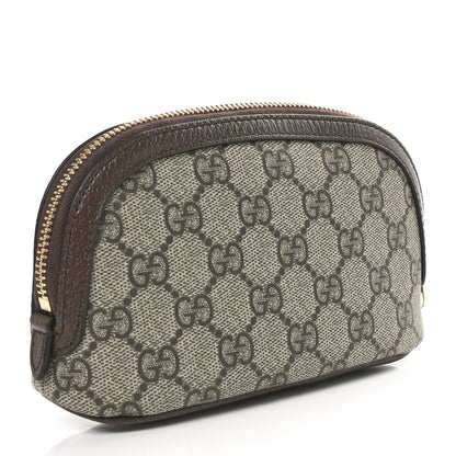 Gucci GG Supreme Monogram Textured Calfskin Web Medium Ophidia Cosmetic Case Beige Ebony New Acero 3 of 11
