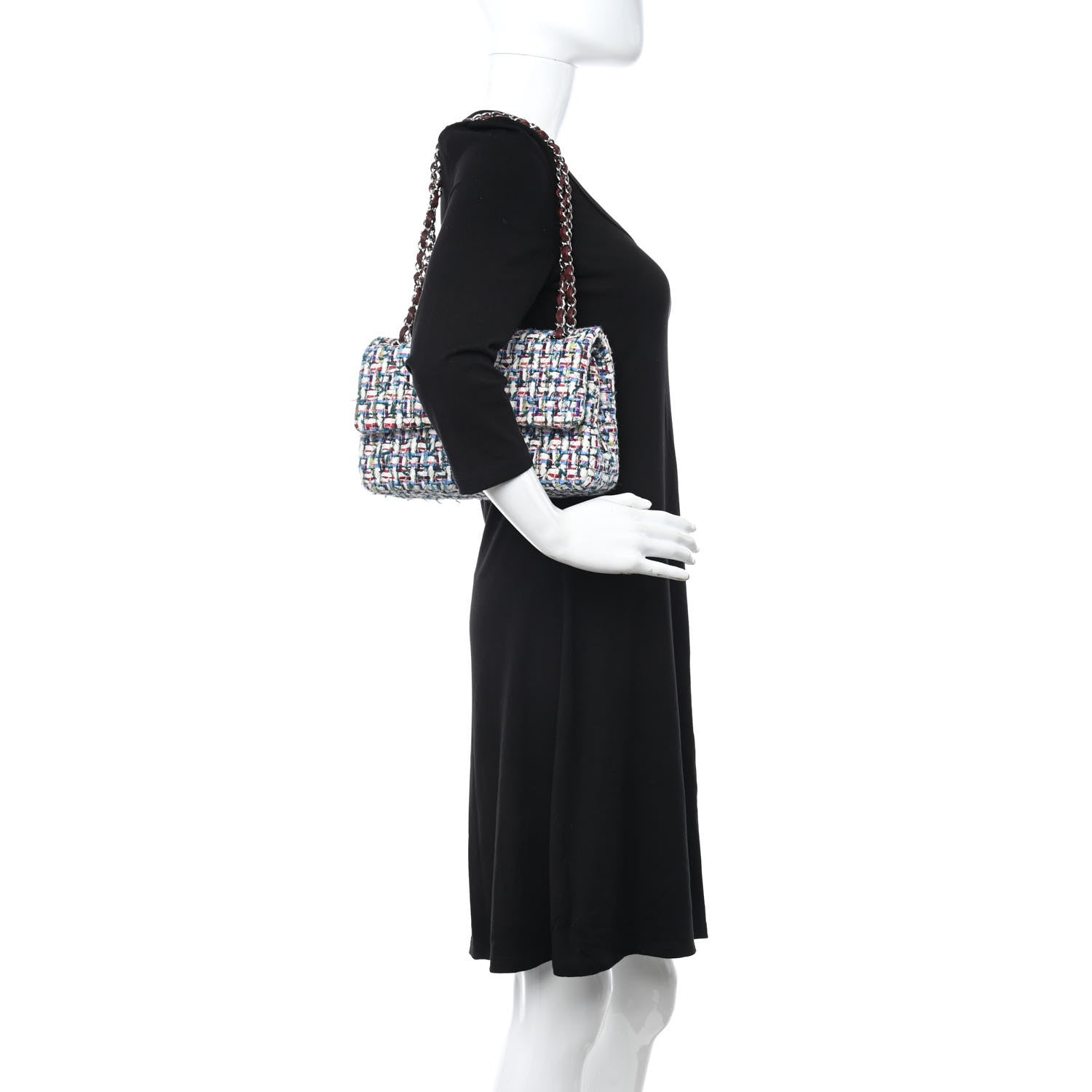 Chanel Tweed Quilted Medium Double Flap Multicolor 3 of 19