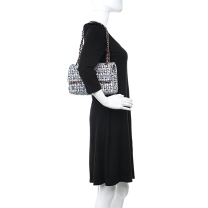 Chanel Tweed Quilted Medium Double Flap Multicolor 3 of 19