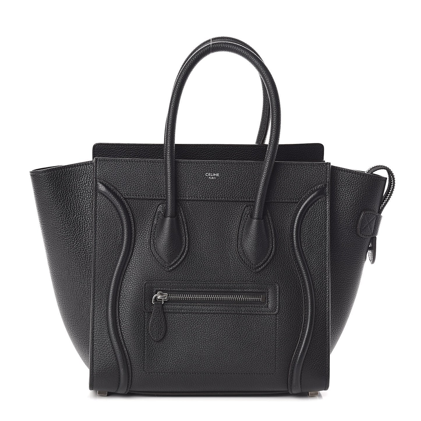 Drummed Calfskin Micro Luggage Black