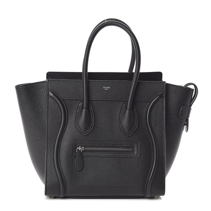 Celine Drummed Calfskin Micro Luggage Black 1 of 9