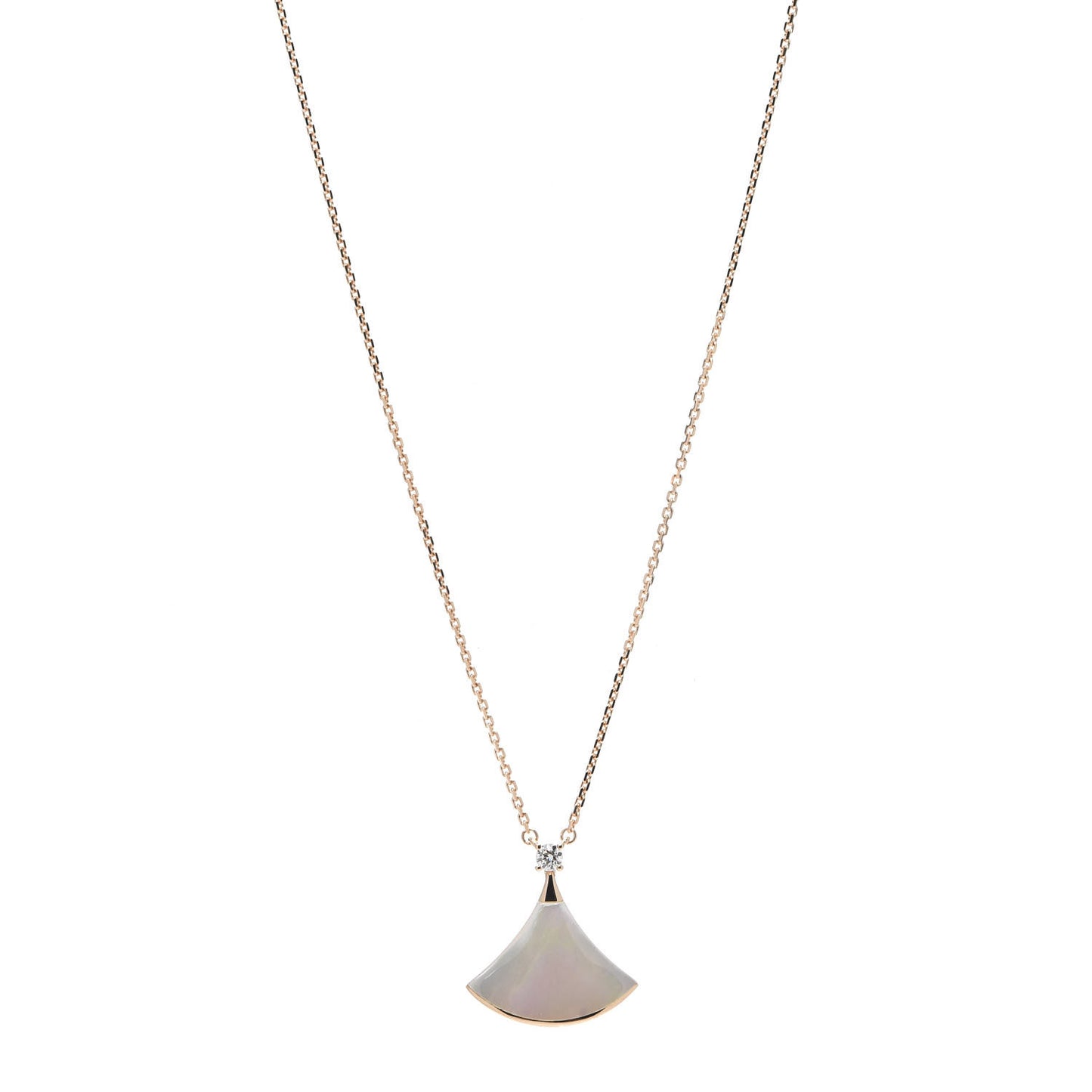 18K Rose Gold Diamond Mother of Pearl Divas' Dream Pendant Necklace