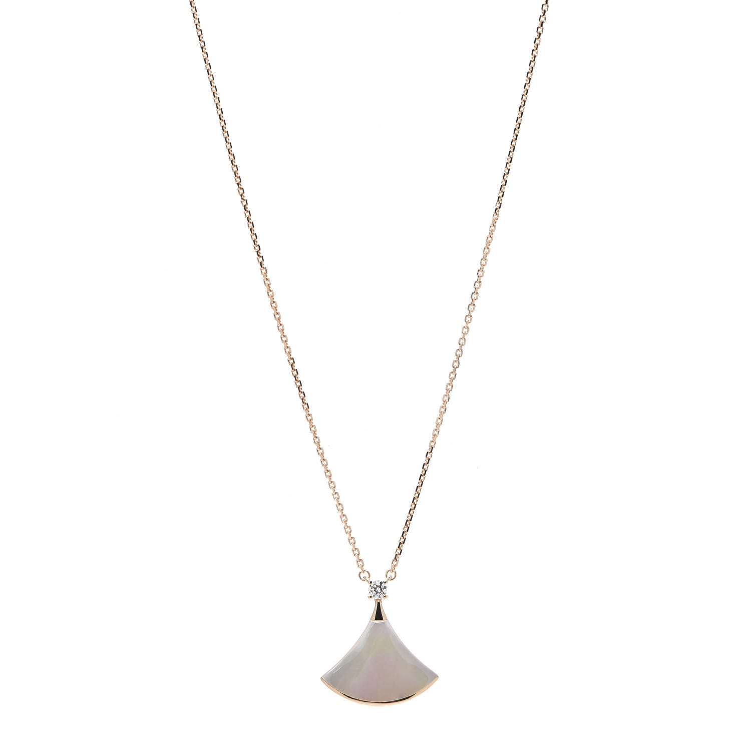 Bulgari 18K Rose Gold Diamond Mother of Pearl Divas' Dream Pendant Necklace 1 of 8