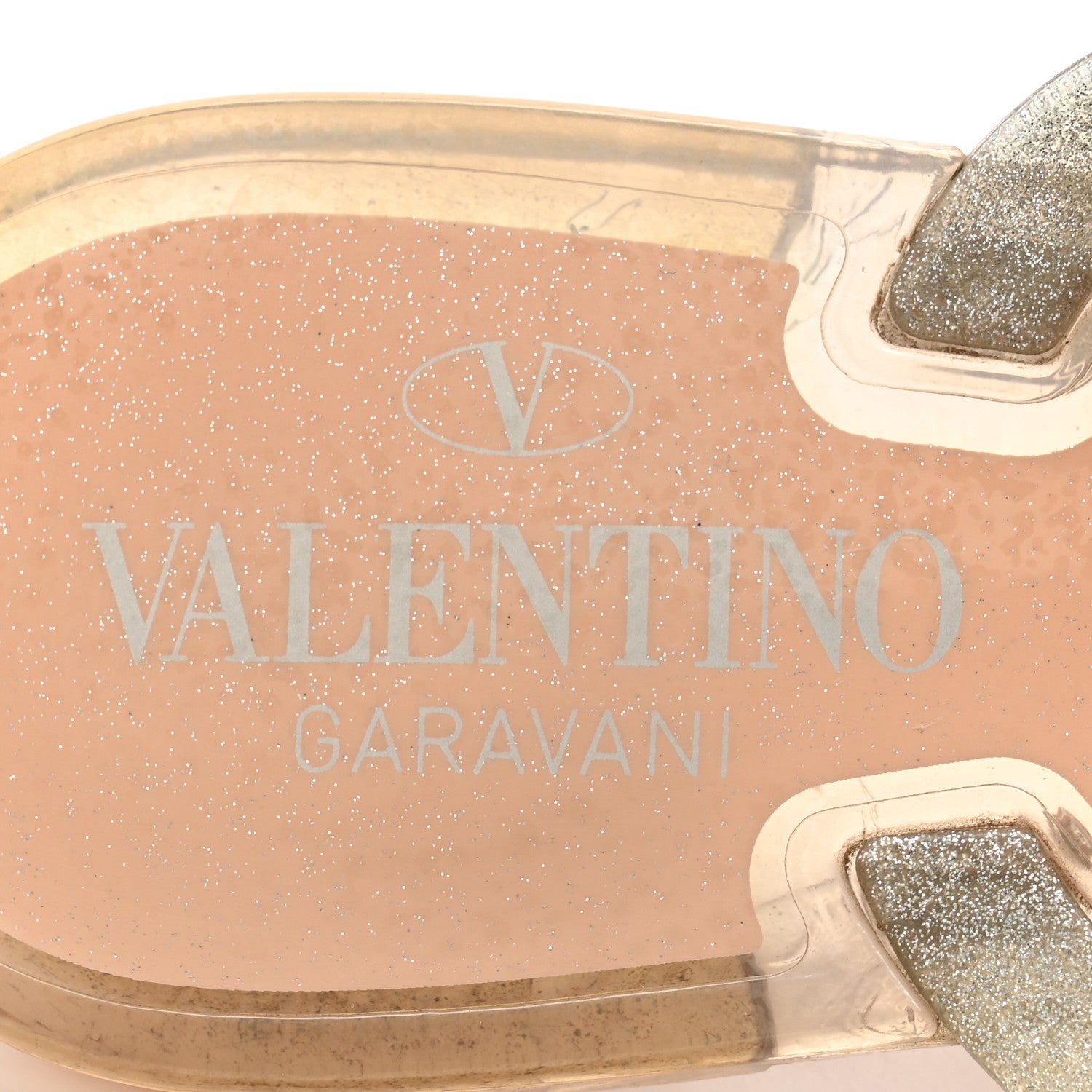 Valentino Garavani PVC Jelly Glitter Rockstud Bow Thong Sandals 39 Silver 6 of 9