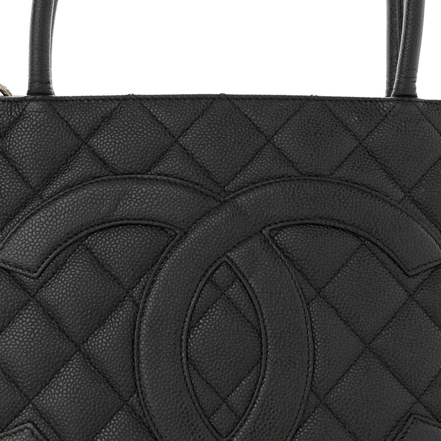 Caviar Quilted Medallion Tote Black