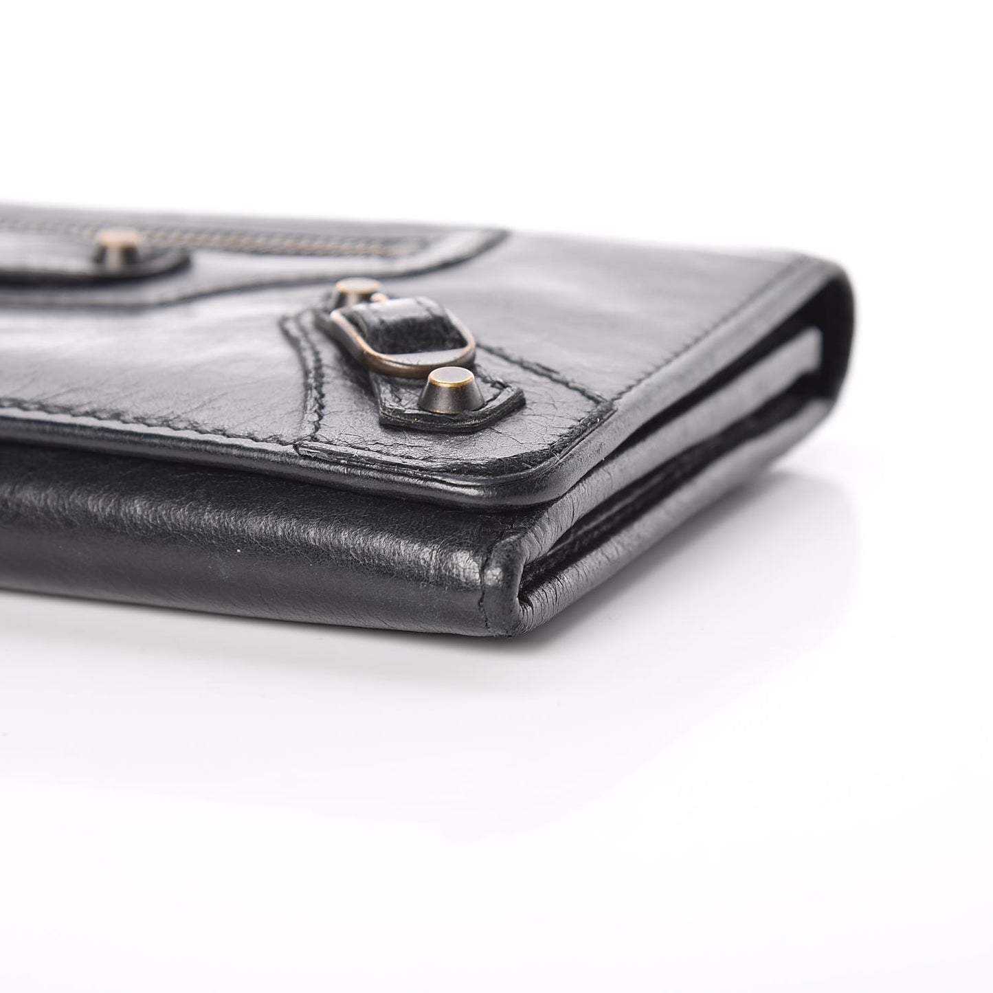 Agneau Classic Hardware Money Wallet Black