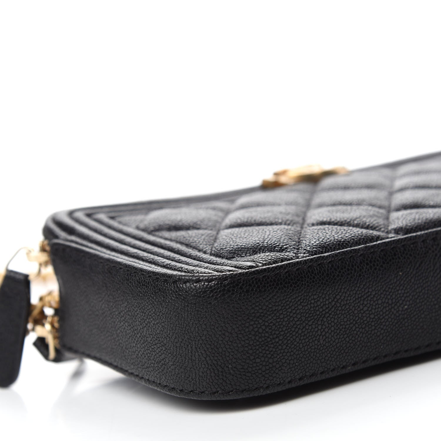 Chanel Caviar Quilted Small Boy Clutch With Chain Black 6 of 11