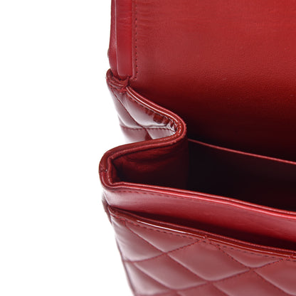 Chanel Patent Quilted Maxi Double Flap Red 13 of 29