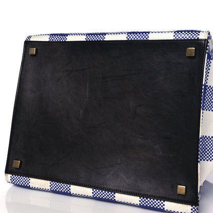 Celine Gingham Woven Medium Phantom Luggage Cobalt 15 of 17