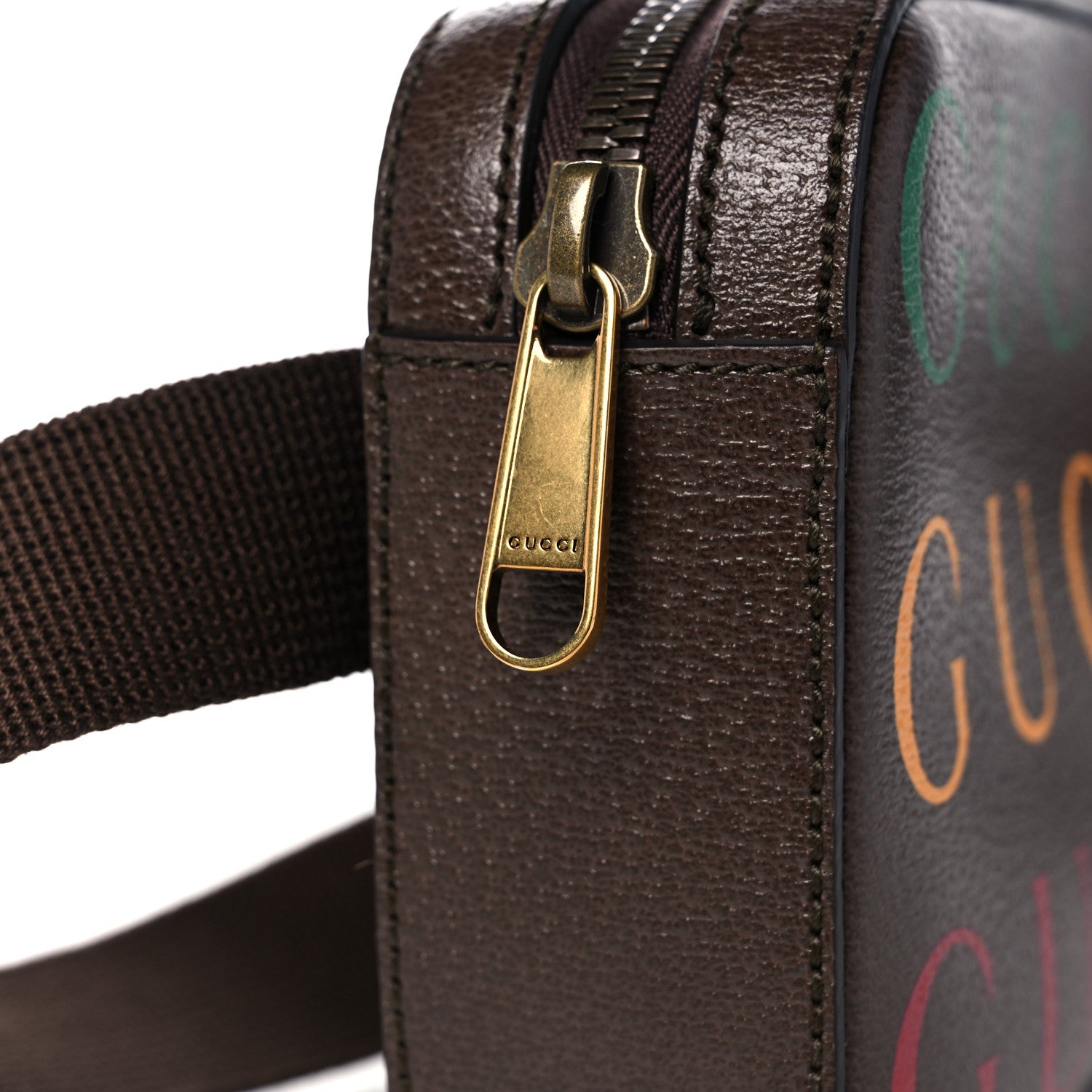 Gucci Textured Dollar Calfskin Gucci 100 Aria Belt Bag 100 40 New Acero Multicolor 11 of 11