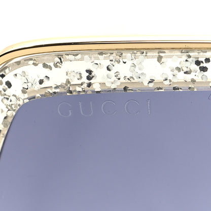 Gucci Glitter Acetate Oversize Square Frame Sunglasses GG0106S Gold 7 of 8