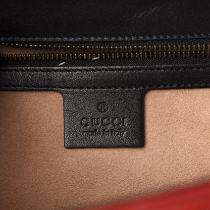 Gucci Calfskin Bamboo Trapuntata Queen Margaret Top Handle Bag Blue Agata Hibiscus Red Mystic White Sugar Pink 6 of 12