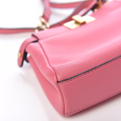 Fendi Shiny Nappa Micro Peekaboo Iconic Satchel Rosa Fluo 14 of 15