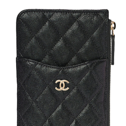 Chanel Iridescent Caviar Quilted Classic Flat Wallet Pouch Black 8 of 11