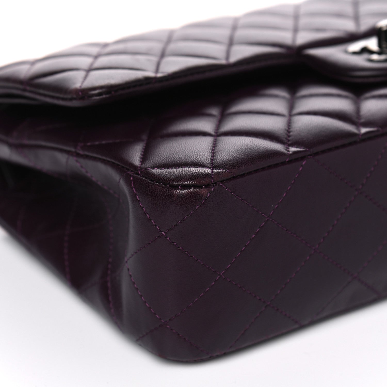 Chanel Lambskin Quilted Medium Double Flap Purple 7 of 10