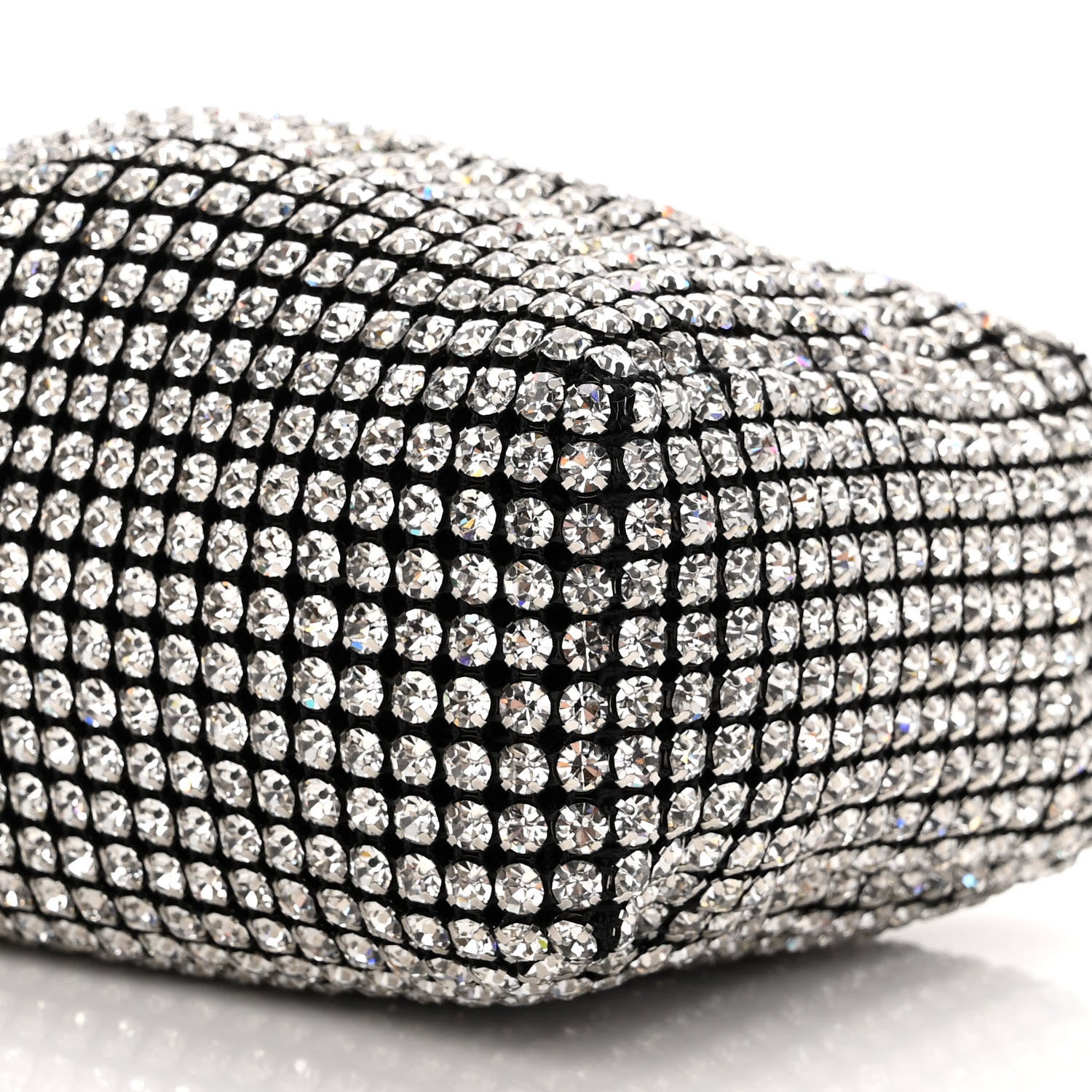 Alexander Wang Mesh Crystal Rhinestone Mini Heiress Pouch Black Silver 9 of 9