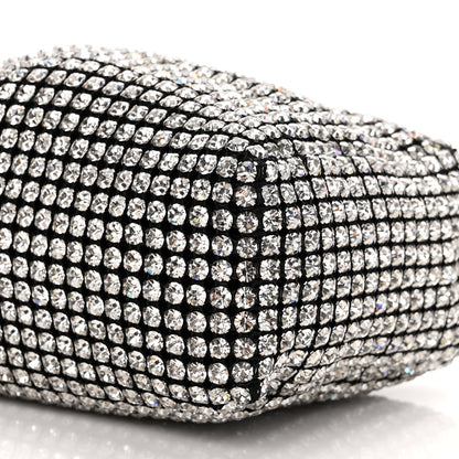 Alexander Wang Mesh Crystal Rhinestone Mini Heiress Pouch Black Silver 9 of 9