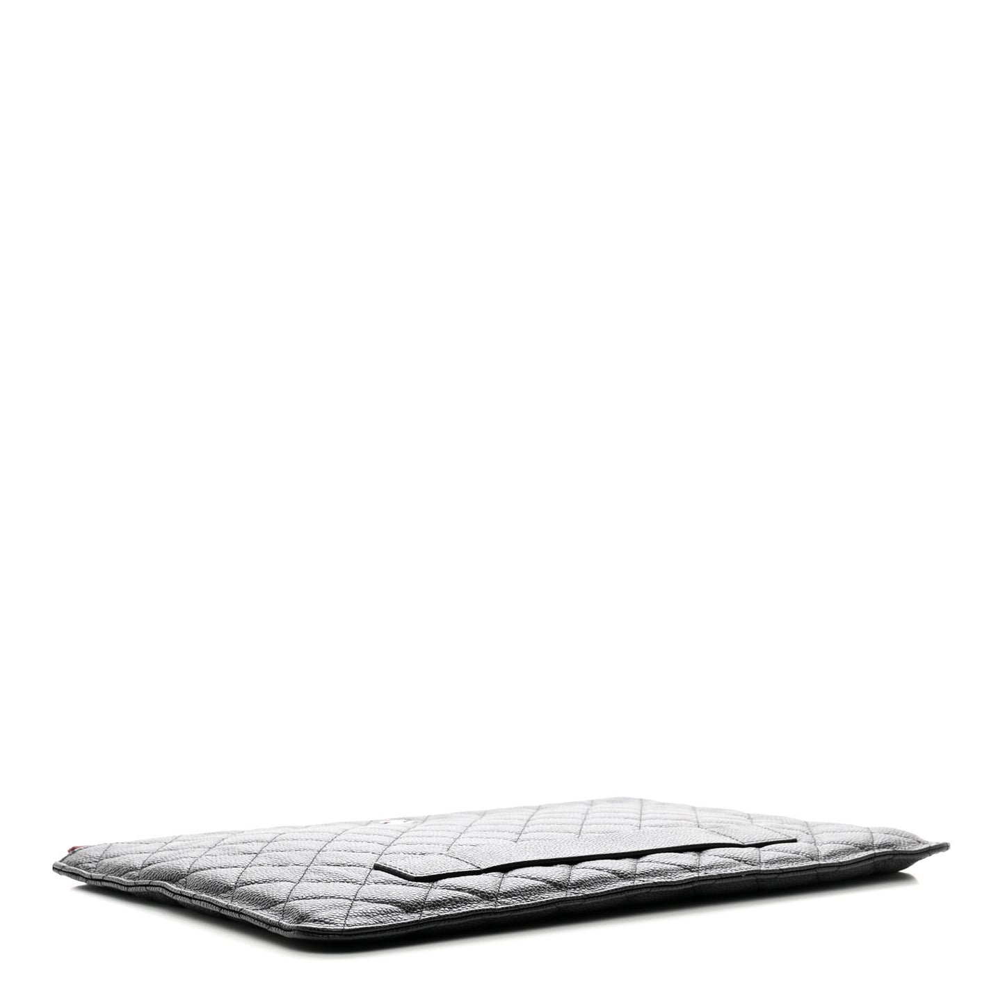 Caviar Quilted Large Slide Pouch Black