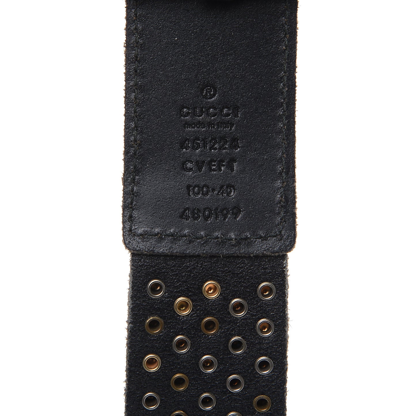 Calfskin Studded Feline Belt 100 40 Black
