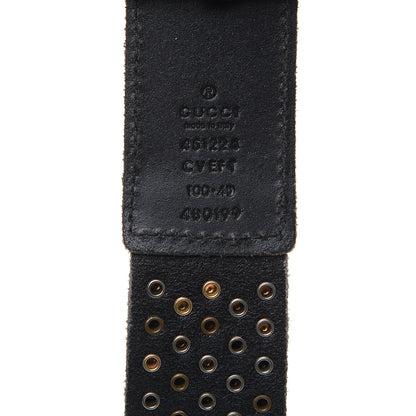 Gucci Calfskin Studded Feline Belt 100 40 Black 5 of 6