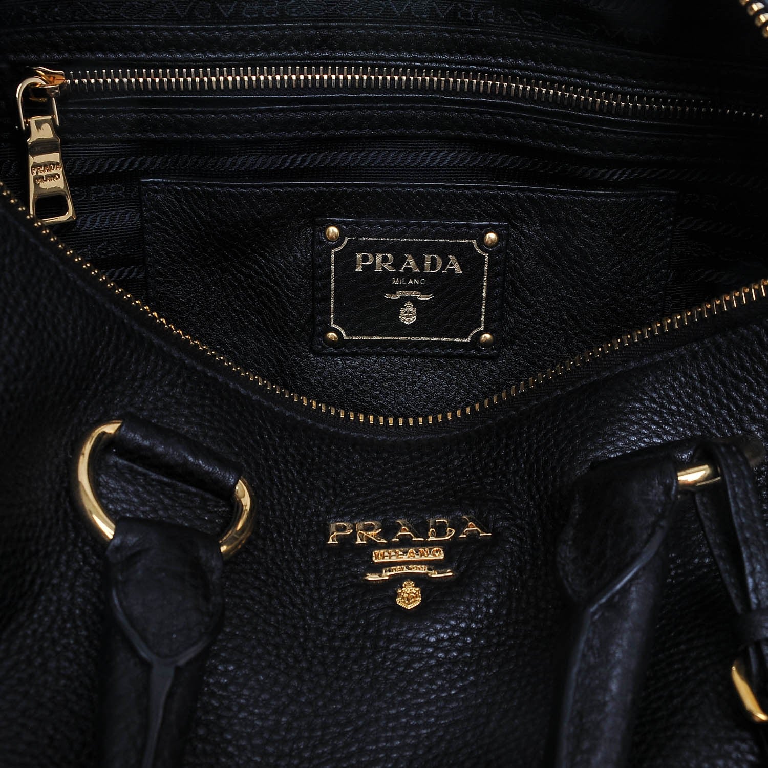 Prada Vitello Daino Boston Bag Nero Black 5 of 5