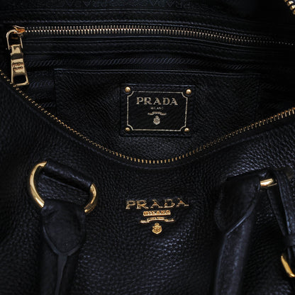 Prada Vitello Daino Boston Bag Nero Black 5 of 5