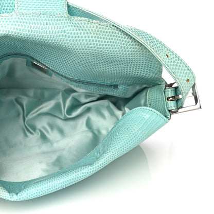 Fendi Lizard Small Baguette Verde Celeste 5 of 14