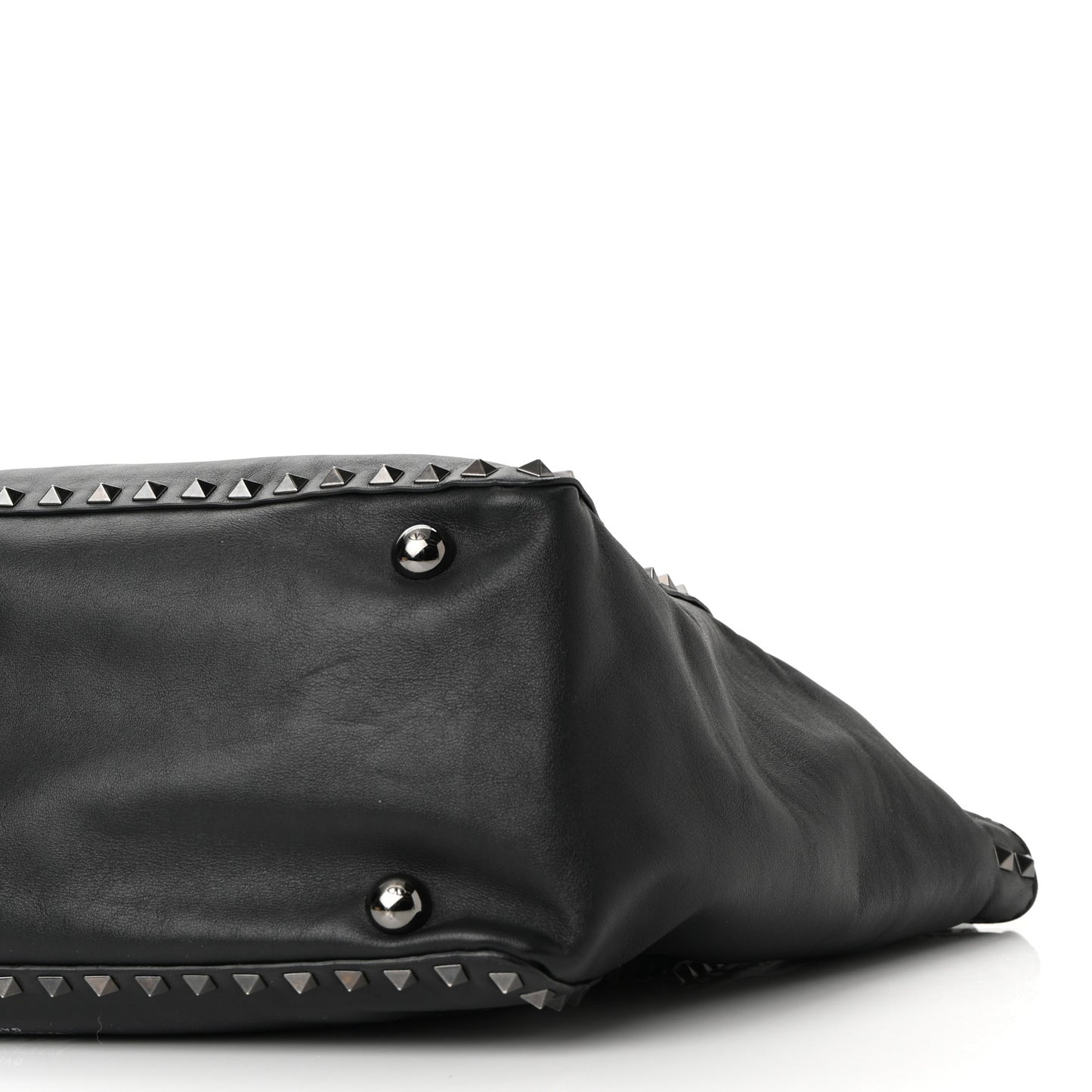 Vitello Medium Rockstud Tote Black