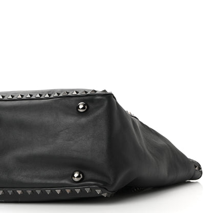 Valentino Garavani Vitello Medium Rockstud Tote Black 9 of 10