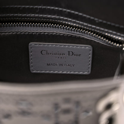 Christian Dior Satin Crystal Cannage Mini Lady Dior Gray 6 of 13